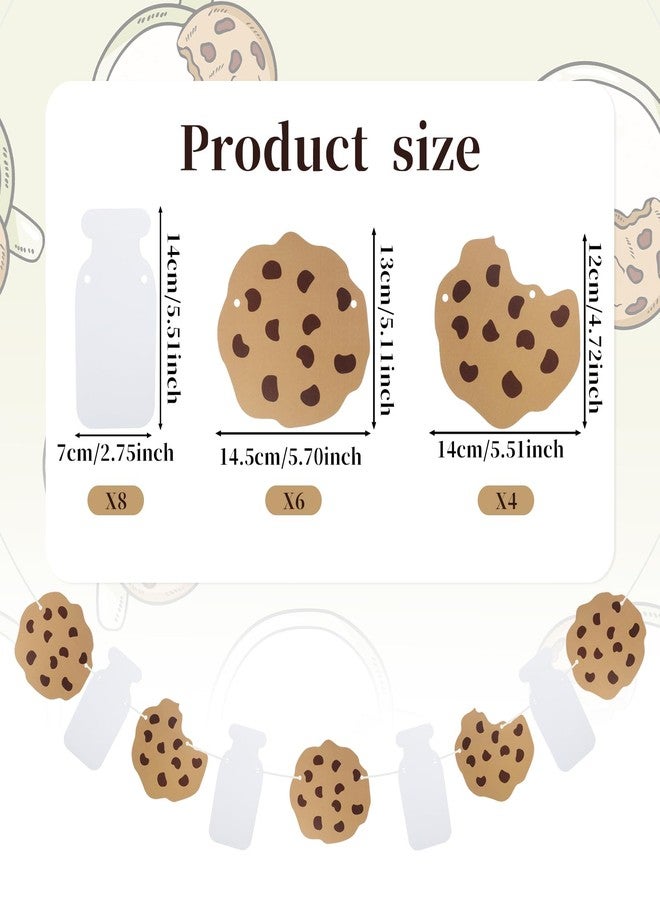 BOHUIZ 2 Pcs Cookies Milk Birthday Party Banner, Cookie and Monster Happy Birthday Party Garland for Kids, Milk and Cookies Baby Shower Decorations for Boys Girls - Image 2